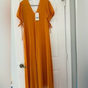 Zara Vibrant Orange Maxi Dress